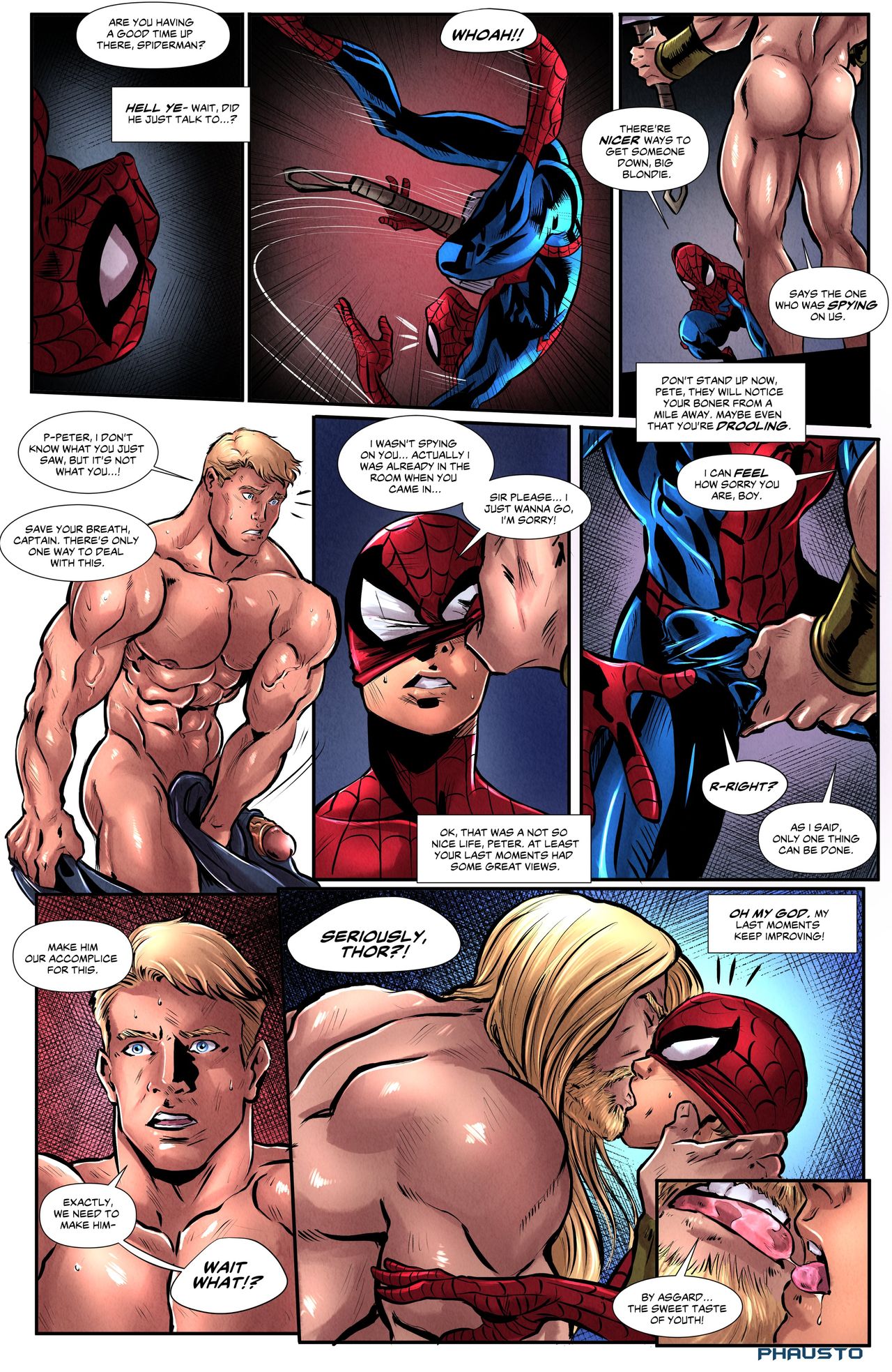 thor and spiderman gay porn